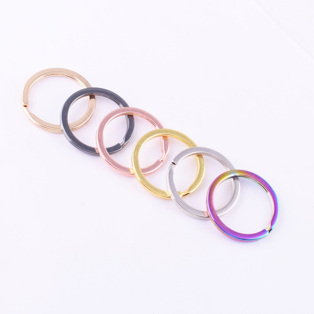 Rainbow Split O Rings Heavy Duty Flat Key Ring Strong Double Loop Keychain  Connector Rings for Lanyard Key Fob Bags 30mm15pcs - AliExpress